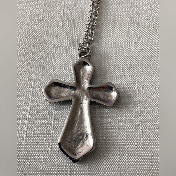Silver Tone Cross Necklace - Picture 4 of 4